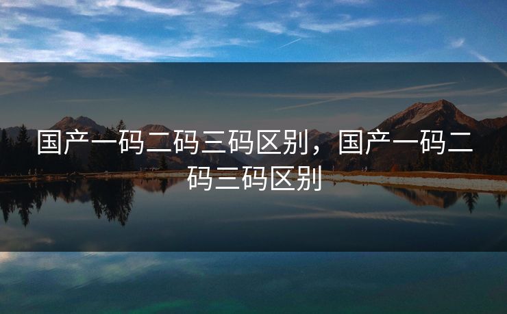 国产一码二码三码区别，国产一码二码三码区别